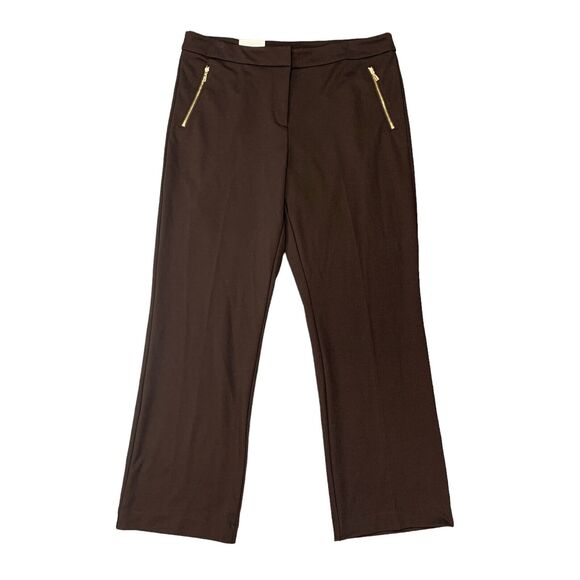 Marc New York Bootleg Pants Womens 14 Chocolate Zipper Pockets Stretch Trousers - Picture 1 of 13